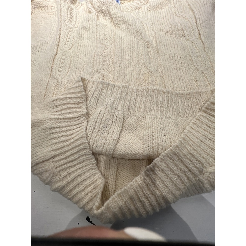 VINTAGE John Molloy Sweater‎ Mens Extra Large Ivory  Fisherman Wool Ireland - Picture 9 of 10